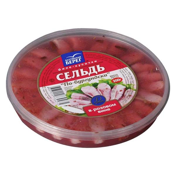 картинка Сельдь Ф/К 200г "По-бургунски" в розовом вине /Балт.берег/ от магазина Салова Фиш