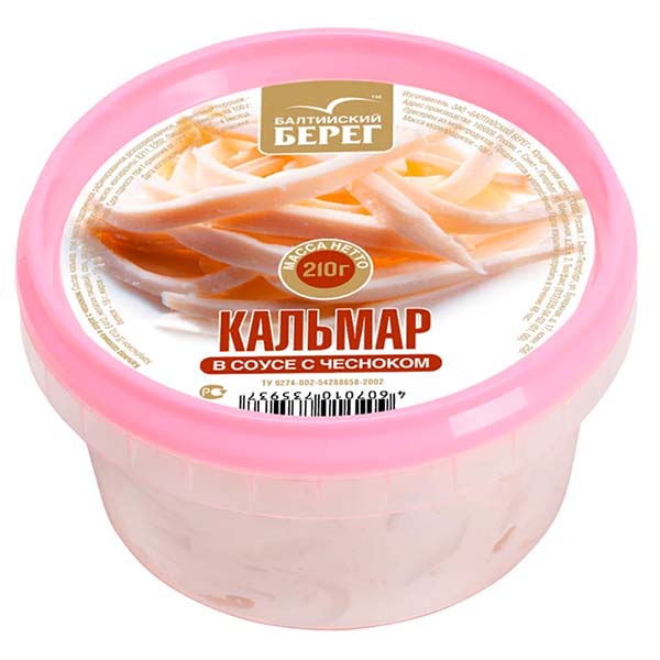 картинка Кальмар в соусе с чесноком 210г /Балт.берег/ от магазина Салова Фиш