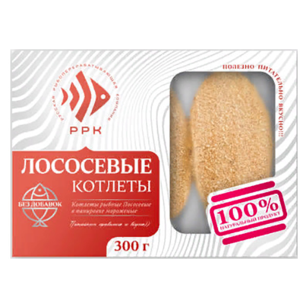 картинка Котлеты лососевые с/м 300гр*6 1/1,8кг /ООО ТД "РРК"/ от магазина Салова Фиш