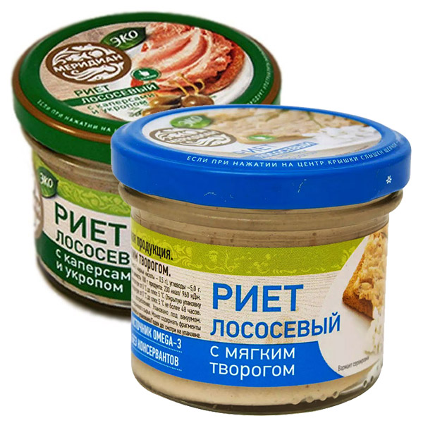 картинка Риет из лосося 100г в ассортименте /Меридиан/ от магазина Салова Фиш
