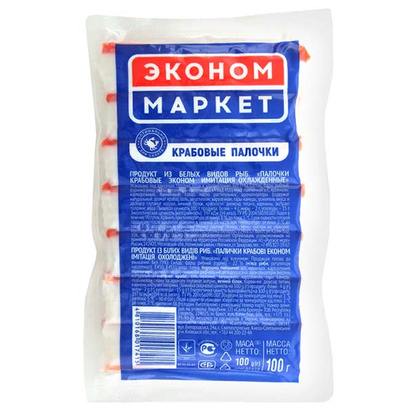 картинка Крабовые палочки "Эконом Маркет" 100/60 1/6кг /ООО СП "Бремор"/ от магазина Салова Фиш