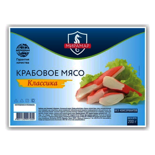 картинка Крабовое мясо классика 200г /Мирамар/ от магазина Салова Фиш