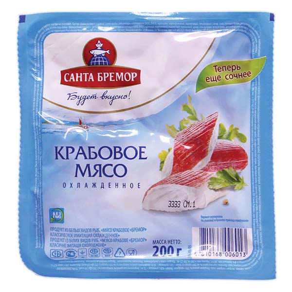картинка Крабовое мясо "Бремор" 200/30 1/6кг /ООО СП "Бремор"/ от магазина Салова Фиш
