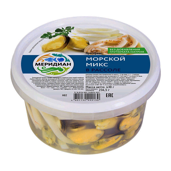 картинка Морской микс 430г в рассоле /Меридиан/ от магазина Салова Фиш