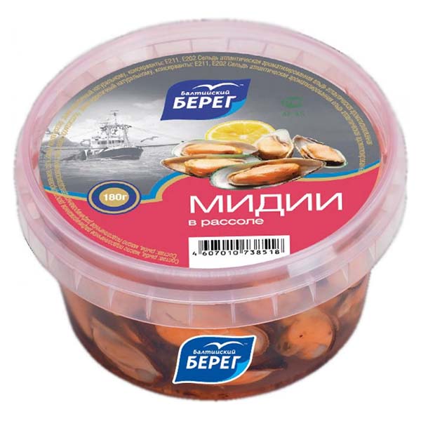 картинка Мидии в рассоле 180г /Балт.берег/ от магазина Салова Фиш