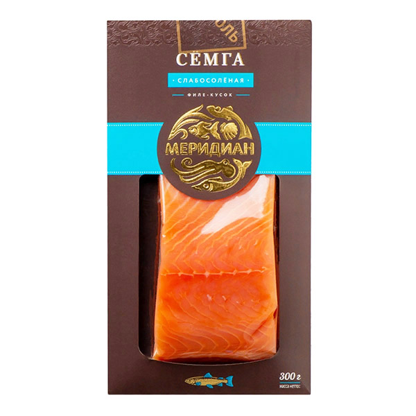 картинка Семга филе-кусок с/с в/у 300г /Меридиан/ от магазина Салова Фиш