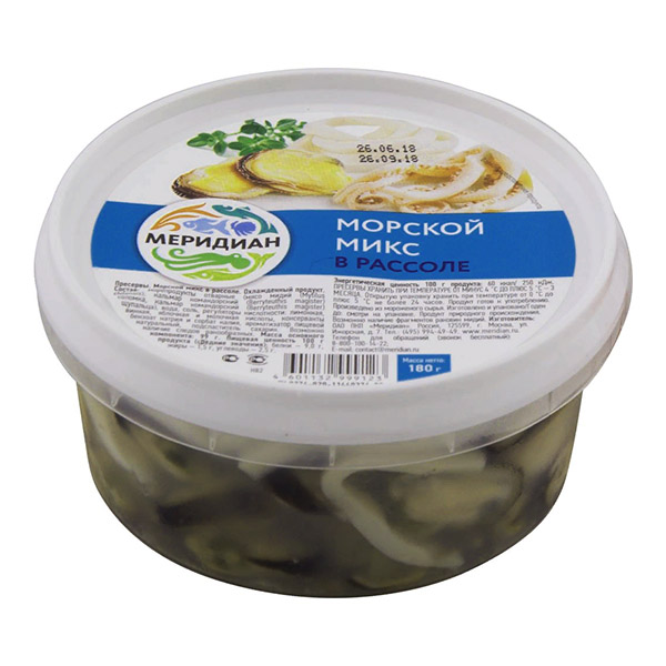 картинка Морской микс 180г в рассоле /Меридиан/ от магазина Салова Фиш