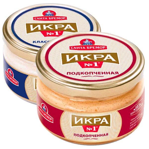 картинка Икра №1 деликатесная мойвы 180г в ассортименте /Санта Бремор/ от магазина Салова Фиш