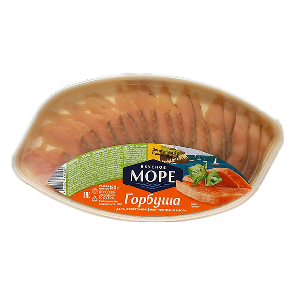картинка Горбуша филе-кусочки в масле 150г /Вкусное море/ от магазина Салова Фиш