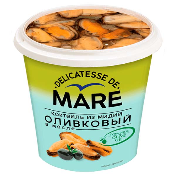 картинка Коктейль из мидий  в масле "Оливковый МАРЕ" пл/б 380г /Балт.берег/ от магазина Салова Фиш