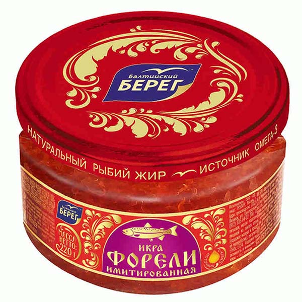 картинка Икра аналоговая красная "Форель" ст/б  220г /Балт.берег/ от магазина Салова Фиш