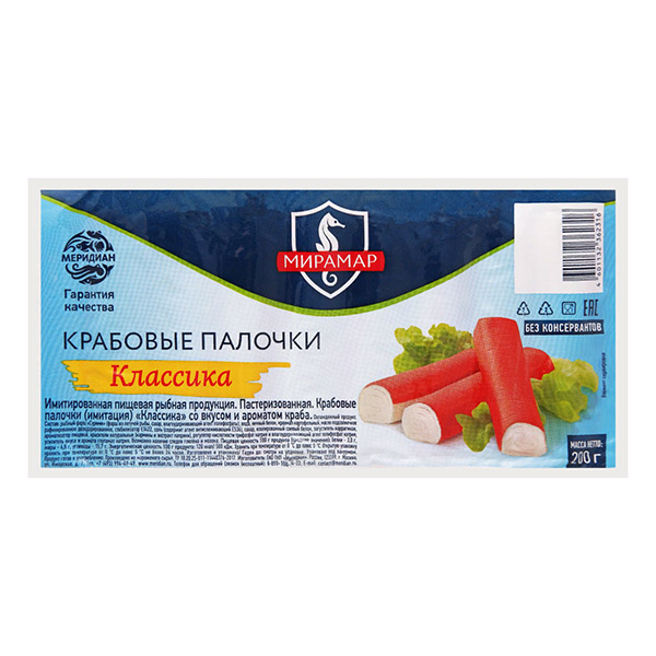 картинка Крабовые палочки классика 200г /Мирамар/ от магазина Салова Фиш