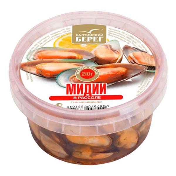 картинка Мидии в рассоле 210г /Балт.берег/ от магазина Салова Фиш