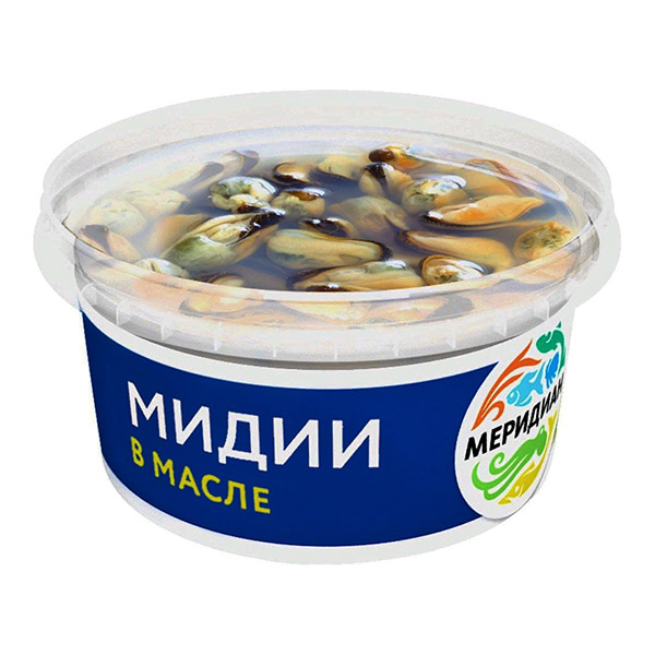 картинка Мидии 430г в масле /Меридиан/ от магазина Салова Фиш