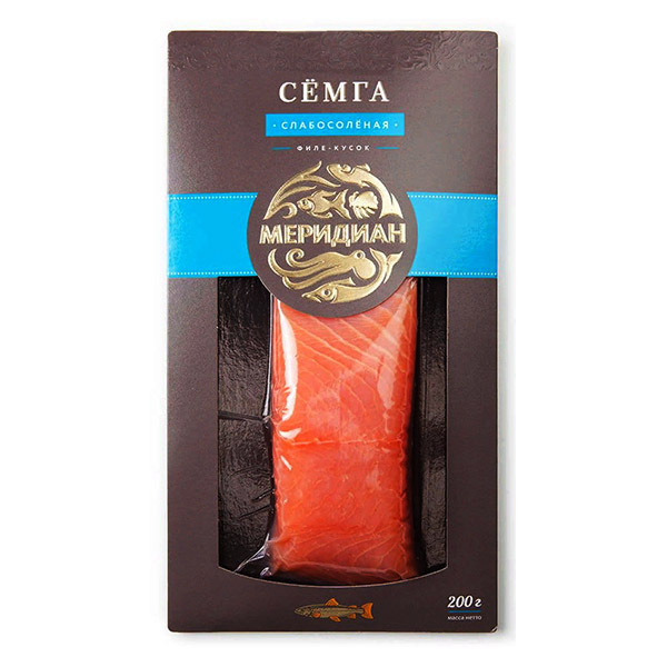 картинка Семга филе-кусок с/с в/у 200г /Меридиан/ от магазина Салова Фиш